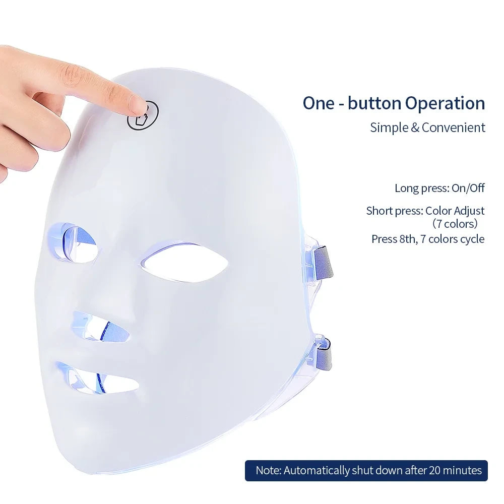 Rechargeable LED Photon Therapy Facial Mask